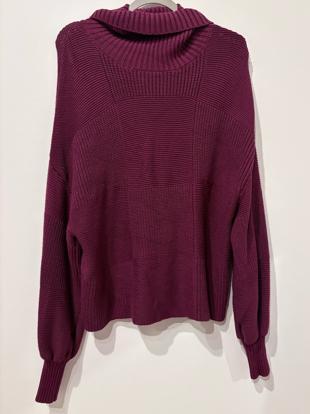 STAUD Benny Oversized  Turtleneck Knit Red Merlot Sweater - Picture 6 of 9